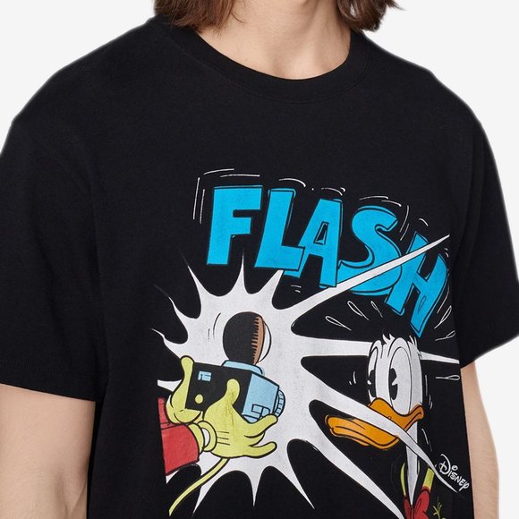 GUCCI T-SHIRT DISNEY DONALD DUCK BLACK HEAVY COTTON CREWNECK TOP S small - Picture 4 of 13